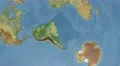 south american tectonic plate extruded on disc. elevation & bathymetry shader 4K 4k or 4k+ Resolution
