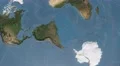 south american tectonic plate extruded on disc. blue marble raster. 4k 4k or 4k+ Resolution