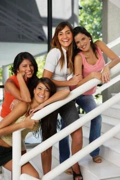 South American women on stairs Stock Photos
