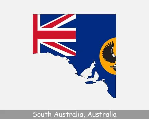 South Australia Map Flag Stock Illustration