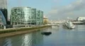 South bank of the Thames. Sunny morning. HD Footage