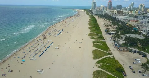 South Beach Aerial view Stock Footage