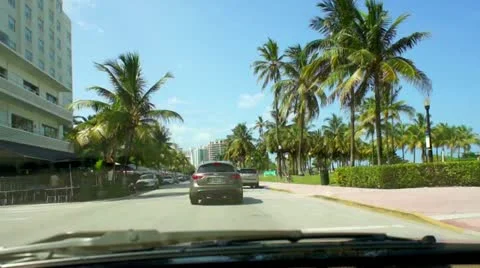 South Beach Drive Stock Footage 12409104