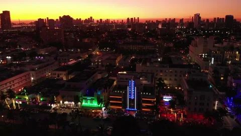 South beach drone Stock Footage 169686086