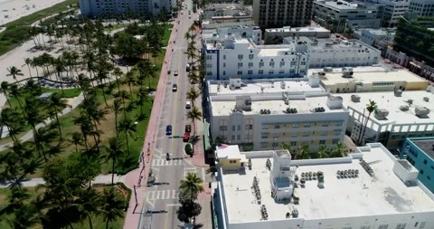 South Beach during the Covid lockdown Stock Footage 149555659