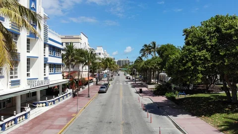 South beach miami aerials by drone Stock Footage 128200487