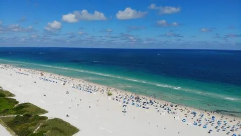 South beach, miami, covered by drone and shot during summer Stock Photos