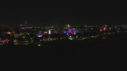 South Beach at night with dramatic lightning and scene 4K 2160p Stock Footage 225339657