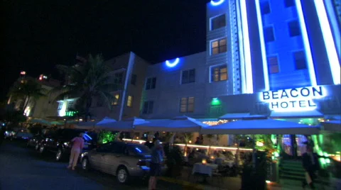 South beach at night. Stock Footage 284658