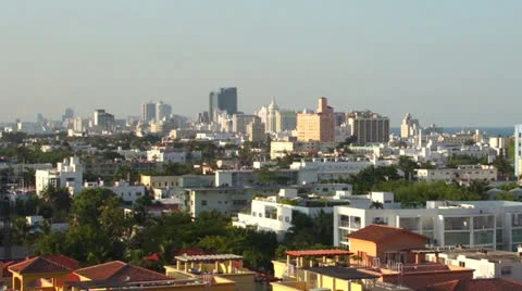 South Beach Panoramic View Stock Footage 24728852