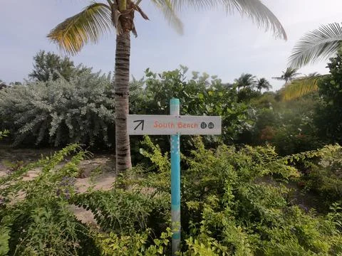 South Beach Signboard in the way of South beach in Miami, Florida, USA | Wooden  Stock Photos