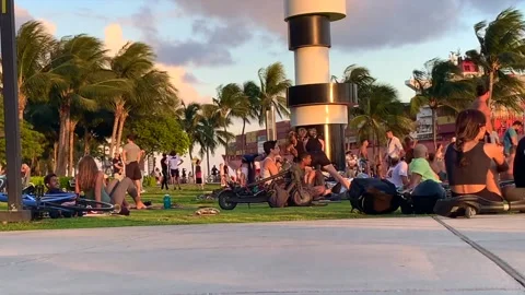 South beach time lapse Stock Footage 154227646