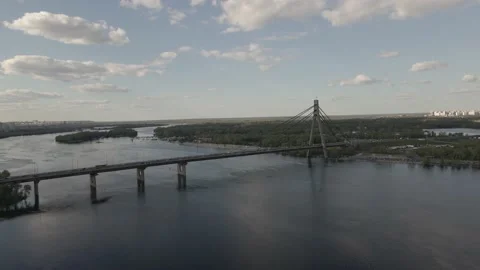 South bridge in Kyiv Stock Footage 159044043