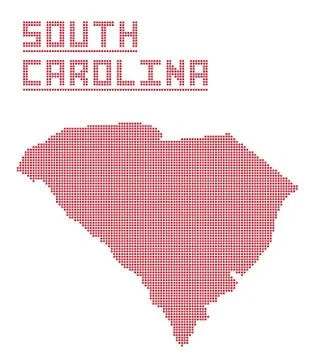 South Carolina Dot Map Stock Illustration