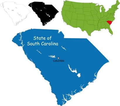 South carolina map Stock Illustration