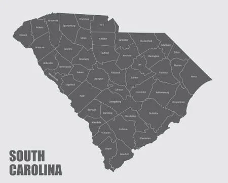 South Carolina Map Stock Illustration