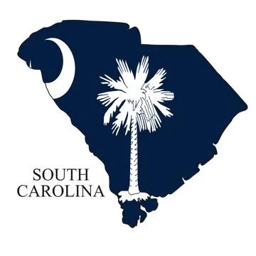 South Carolina map vector illustration. Global economy. State in America. Stock Illustration