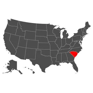 South Carolina vector map. High detailed illustration. Country of the United  Stock Illustration