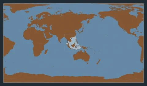 South China and Easter Archipelagic Seas on the world map. Patterned Illustrazione stock
