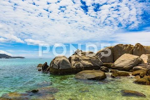South China sea Vietnam coast rocks Stock Photos