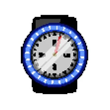 South compass pixel art vector illustration Stock Illustration