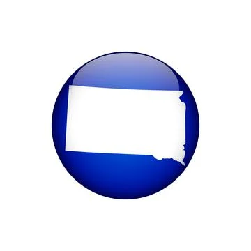 South Dakota Circle Button States of US Map Icon Vector Template Illustrati.. Stock Illustration