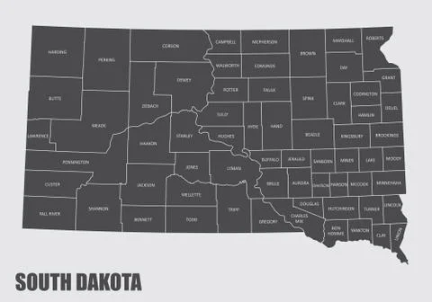 South Dakota County Map Stock Illustration