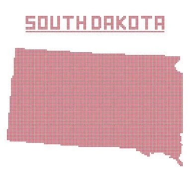 South Dakota Dot Map Stock Illustration