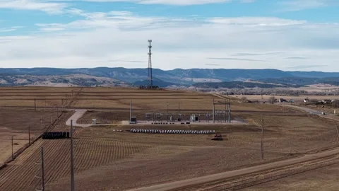 South Dakota Electrical Substation Stock Footage 323017630
