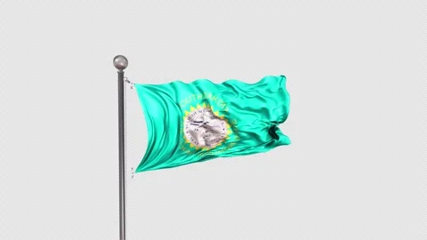 South Dakota Flag  Animation Loop Include Alpha 3D Rendering 스톡 동영상 312104490