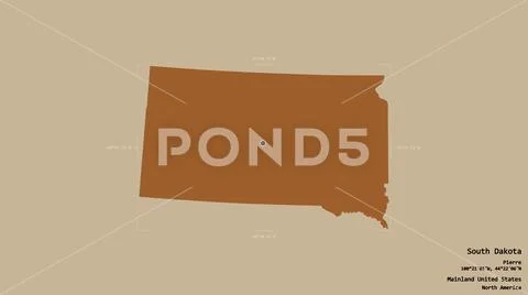 South Dakota - Mainland United States. Bounding box. Pattern Stock Illustration