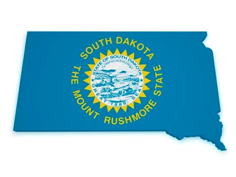 South dakota map 3d shape Stock Illustration