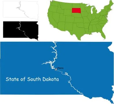 South dakota map Stock Illustration
