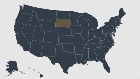 South Dakota Pulsing on US Election Map Animation Seamless Loop Alpha Channel 4K 스톡 동영상 341308317