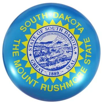 South Dakota State flag button Illustrazione stock