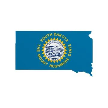 South Dakota State Flag Map Stock Illustration