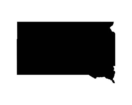 South Dakota US Map. SD USA State Map. South Dakotan State Border Boundary Map Stock Illustration