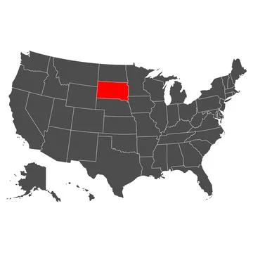 South Dakota vector map. High detailed illustration. Country of the United St Stock Illustration