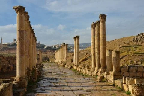 South decumanus, jerash Stock Photos