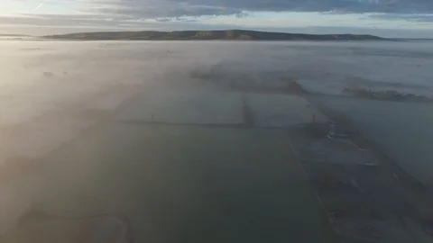South Downs above low lying mist Stock Footage 86577095