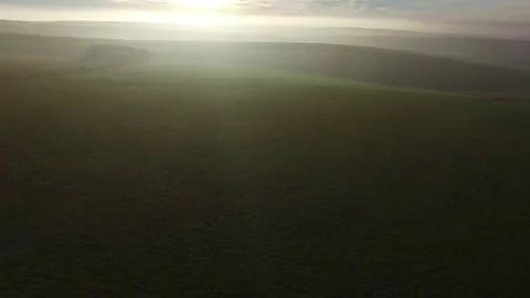 South Downs aerial mist. Stock Footage 69103567