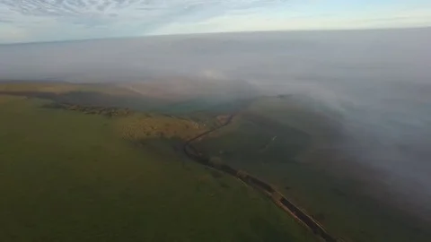 South Downs aerial mist. Stock Footage 69103717