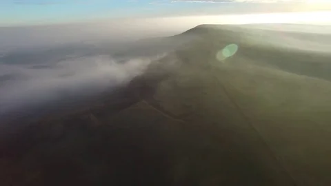 South Downs aerial mist. Stock Footage 69103749