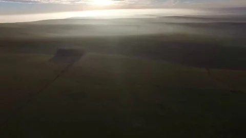 South Downs aerial mist. Video stock 69103948