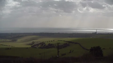 The South Downs and Sun Rays Video stock 47761859