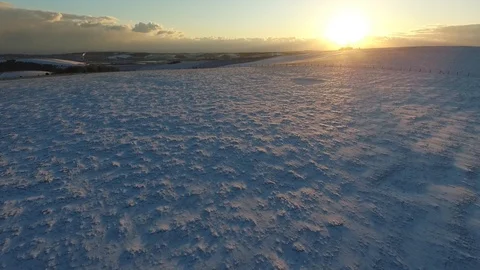 South Downs national park in snow Stock Footage 86576972