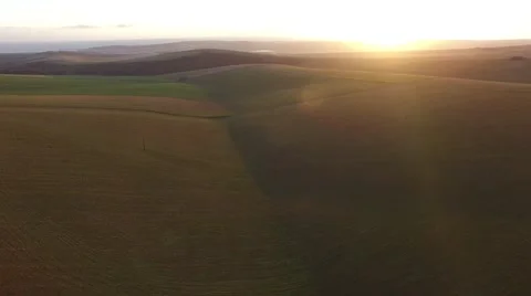 South Downs sunset fly away Stock Footage 68951649