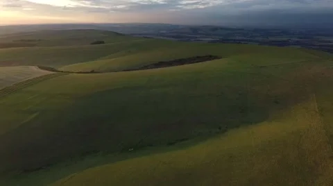 South Downs at sunset Stock Footage 68896853