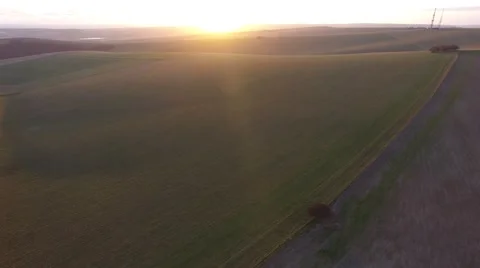 South downs sunset Stock Footage 68952794