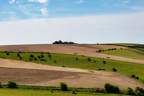 A South Downs View on a Sunny Spring Day Stock Photos